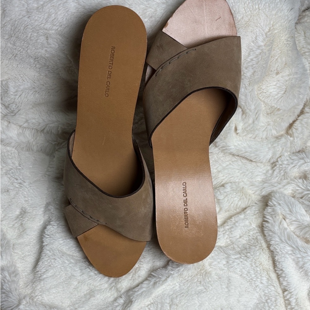 Roberto Del Carlo Tan Women's Mules